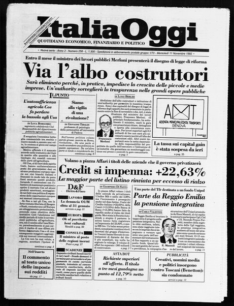 Italia oggi : quotidiano di economia finanza e politica